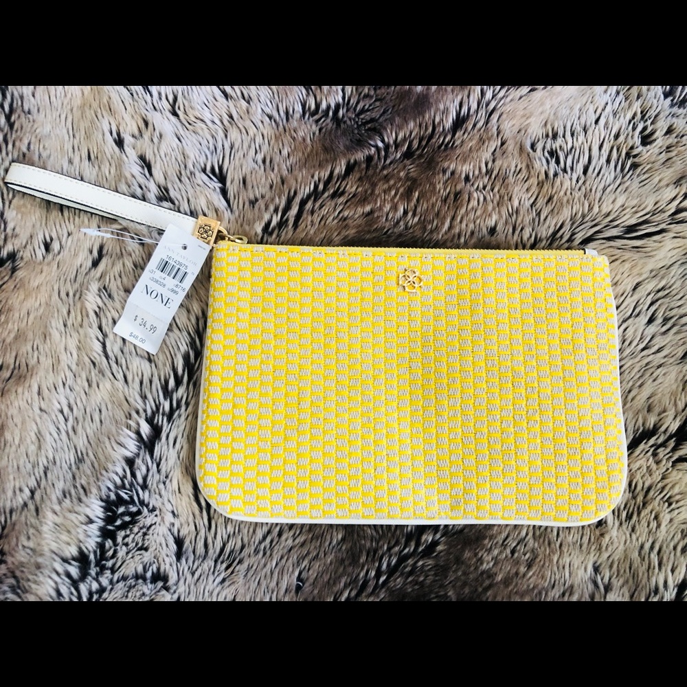 NWT Ann Taylor yellow clutch